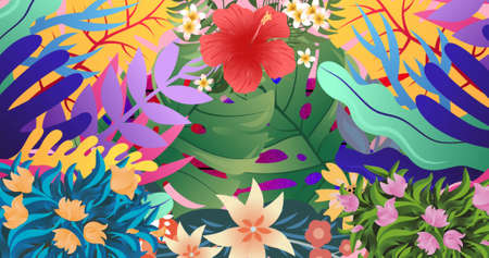 Image of flash sale text with flowers moving in hypnotic motion. retail, sales and savings concept...