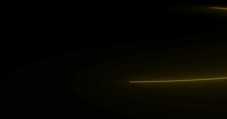 Image of green neon trails on black background. global sports and digital interface concept digitally generated image.の写真素材