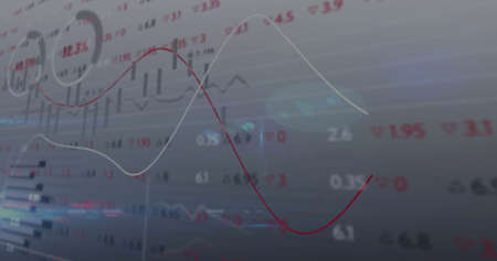 Image of statistics and financial data processing on white background. global business, finances and...