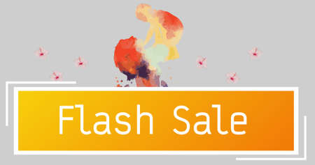 Image of mum and baby and flash sale text over flowers moving in hypnotic motion. mother&#39;s day celebration, retail, sales and savings concept digitally generated image.の写真素材