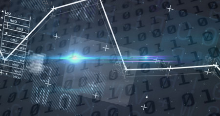 Image of financial data processing over black background. global business, finances and digital...