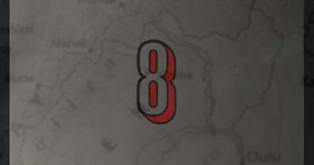 Image of changing numbers over map. global science research and technology concept digitally generated image.の写真素材