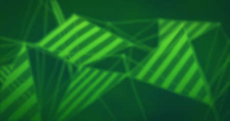 Image of shapes over green background. digital interface, technology and connections concept digitally generated image.の写真素材