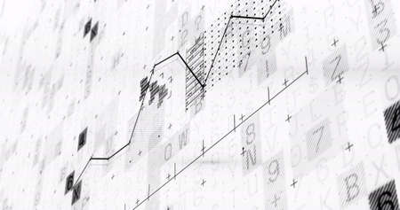 Image of financial data processing over white background. global business, finances and digital interface concept digitally generated image.の写真素材