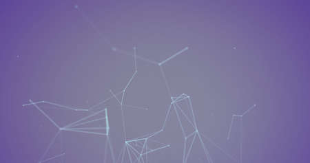 Digital image of network of connections floating against blue gradient background. networking and...