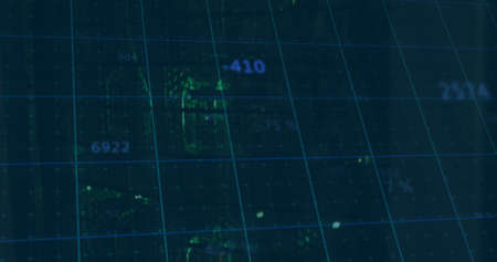 Image of financial data processing over cityscape. global finance, business and digital interface...