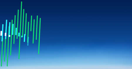 Image of data processing on blue background. global business, finances, connections and digital interface concept digitally generated image.の写真素材