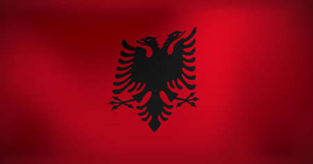 Image of moving and floating flag of albania. patriotism and celebration concept digitally generated image.の写真素材