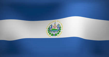 Image of moving flag of nicaragua waving. national patriotism and celebration concept digitally generated image.の写真素材