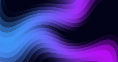 Image of glowing pink to blue light wave moving on black background. light, pattern and movement...