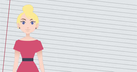 Image of woman talking over school drawings. national mentoring month and celebration concept...