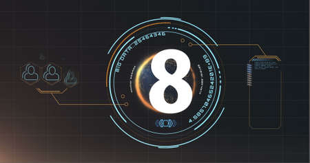 Digital animated countdown against animated internet of things background 4kの写真素材