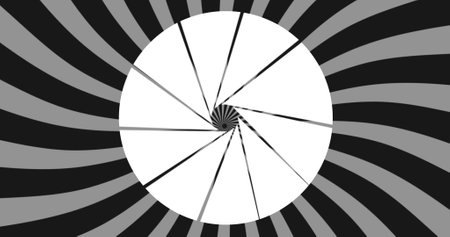 Digital image of circle with hypnotic spiral on backgroundの写真素材