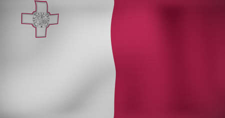 Image of waving flag of malta. patriotism and flag of the world concept digitally generated image.の写真素材