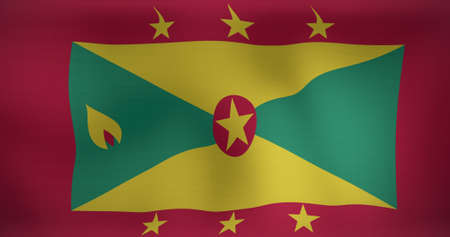 Image of waving flag of grenada. patriotism and flag of the world concept digitally generated image.の写真素材