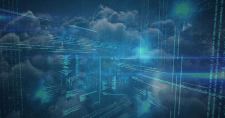 Digital composite of Science Composition Coded text in the background combined with an image of...