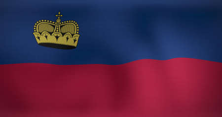 Image of waving flag of liechtenstein. patriotism and flag of the world concept digitally generated image.の写真素材