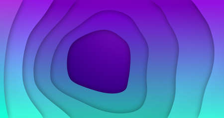 Image of rotating blue and purple organic forms moving on purple background. abstract, pattern and...
