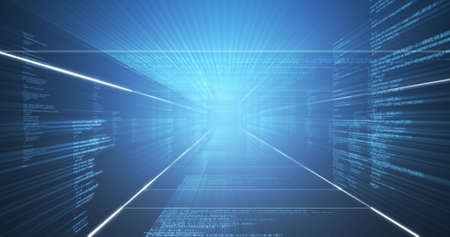 Image of data processing over black background. global communication, data processing and digital...