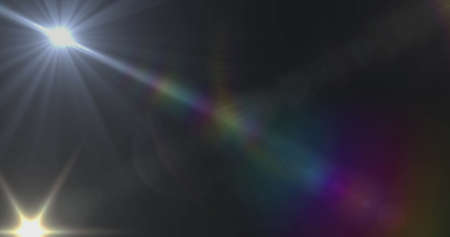 Image of white light with beam and prismatic lens flare on black background. electricity, light...