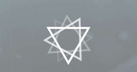 Image of triangles and dna strand spinning with data processing. global science, research, data processing and digital interface concept digitally generated image.の写真素材