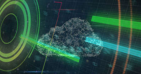 Image of security padlock over data processing on dark background. global communication and data...