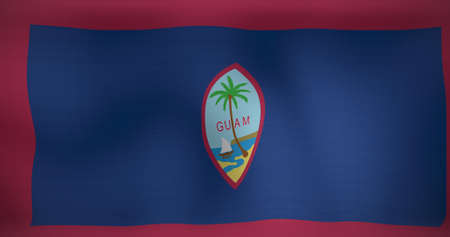 Image of national flag of guam waving. patriotism, politics and celebration concept digitally generated image.の写真素材