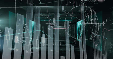 Image of data processing over black background. global sport, connections and digital interface...