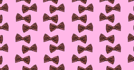 Full frame shot of bow ties against pink background. celebration and fashion concept, bow tie, bow tie day, elegance, menswear, backgrounds.の写真素材