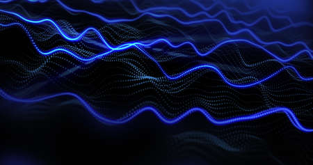 Image of moving spots on black background. abstract background and digital interface concept...