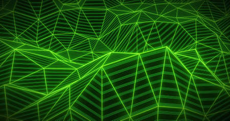 Image of moving shapes on black background. abstract background and digital interface concept...