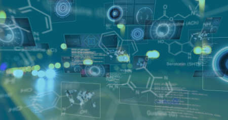 Image of shapes and data processing over road. global business and digital interface concept...