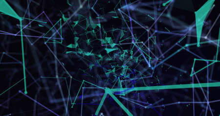 Digital image of Plexus networks and network of connections against black background. Global...