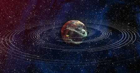 Image of brown planet in space. Astronomy, cosmos, universe and space exploration concept digitally...