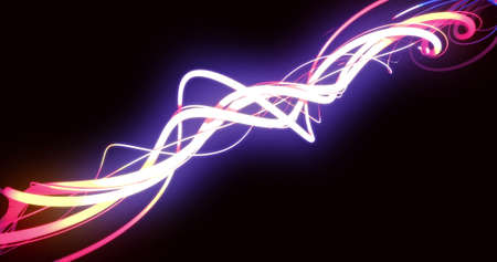 Image of light trails over black background. Abstract background and digital interface concept...