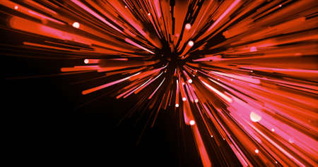 Image of light trails over black background. Abstract background and digital interface concept...