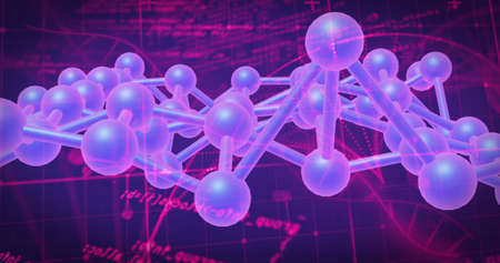Image of network of connections over pink background. Global connections, data processing and...