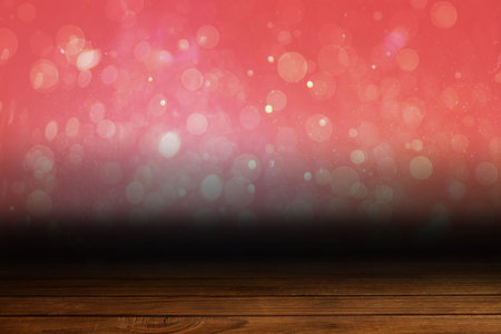 Shimmering light design over boards with copy spaceの写真素材