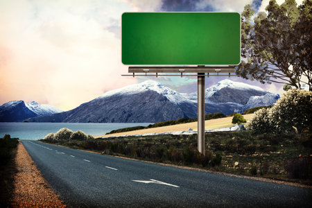 Billboard on a road
