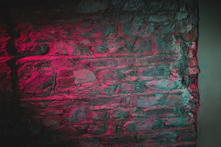 Close-up of modern stones wall textureの写真素材