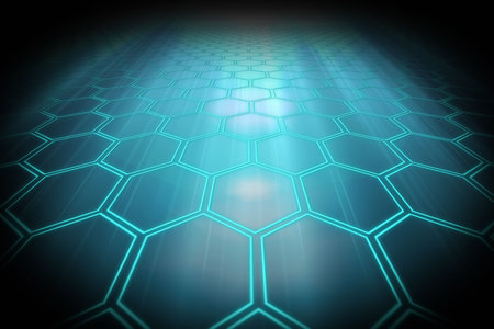 Black background with shiny hexagons