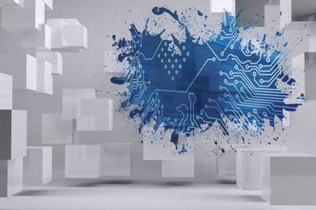 Splash showing circuit boardの写真素材