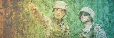 Military training in the campの写真素材