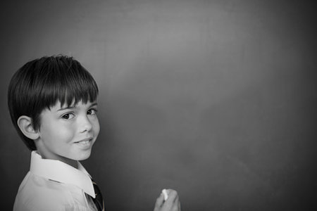 Schoolchild with blackboard