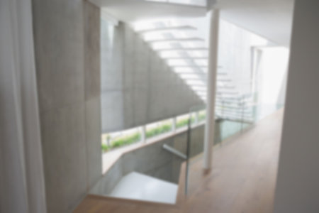 Defocused image of floating stairsの写真素材