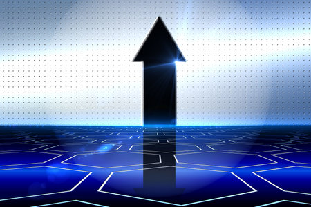 Arrow on technological background