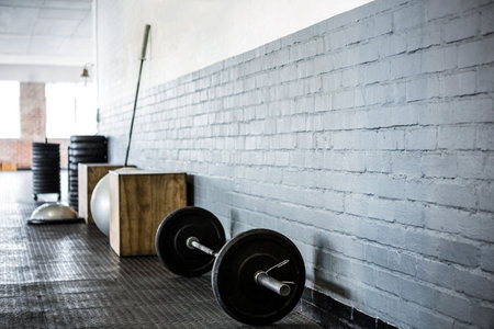 Weight on gym floorの写真素材