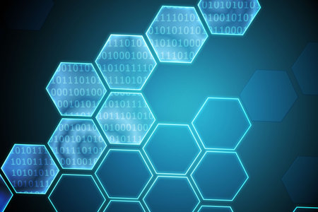 Black background with shiny hexagons