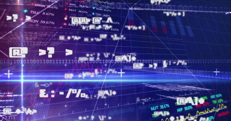 Image of financial data processing on digital screen. global business, digital interface, technology...