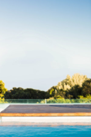 Swimming pool against clear sky
